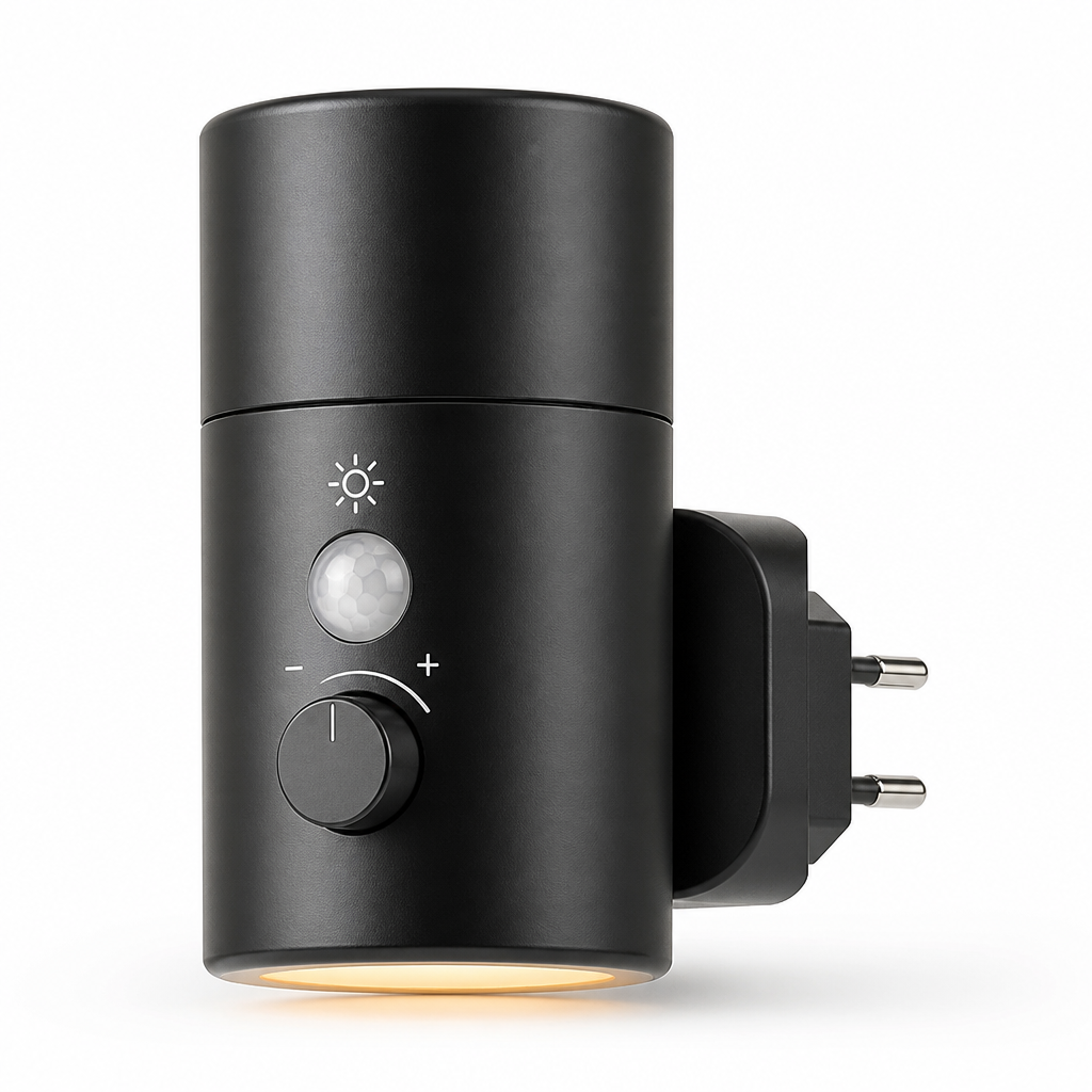 Auto-Sensing Stepless Dimming Dual-Head LED Night Light (Plug-In)
