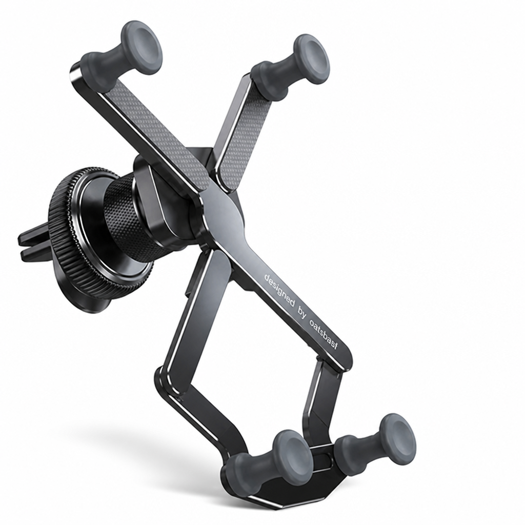 Concealed One-Hand Lock & 360° Air Vent Phone Mount