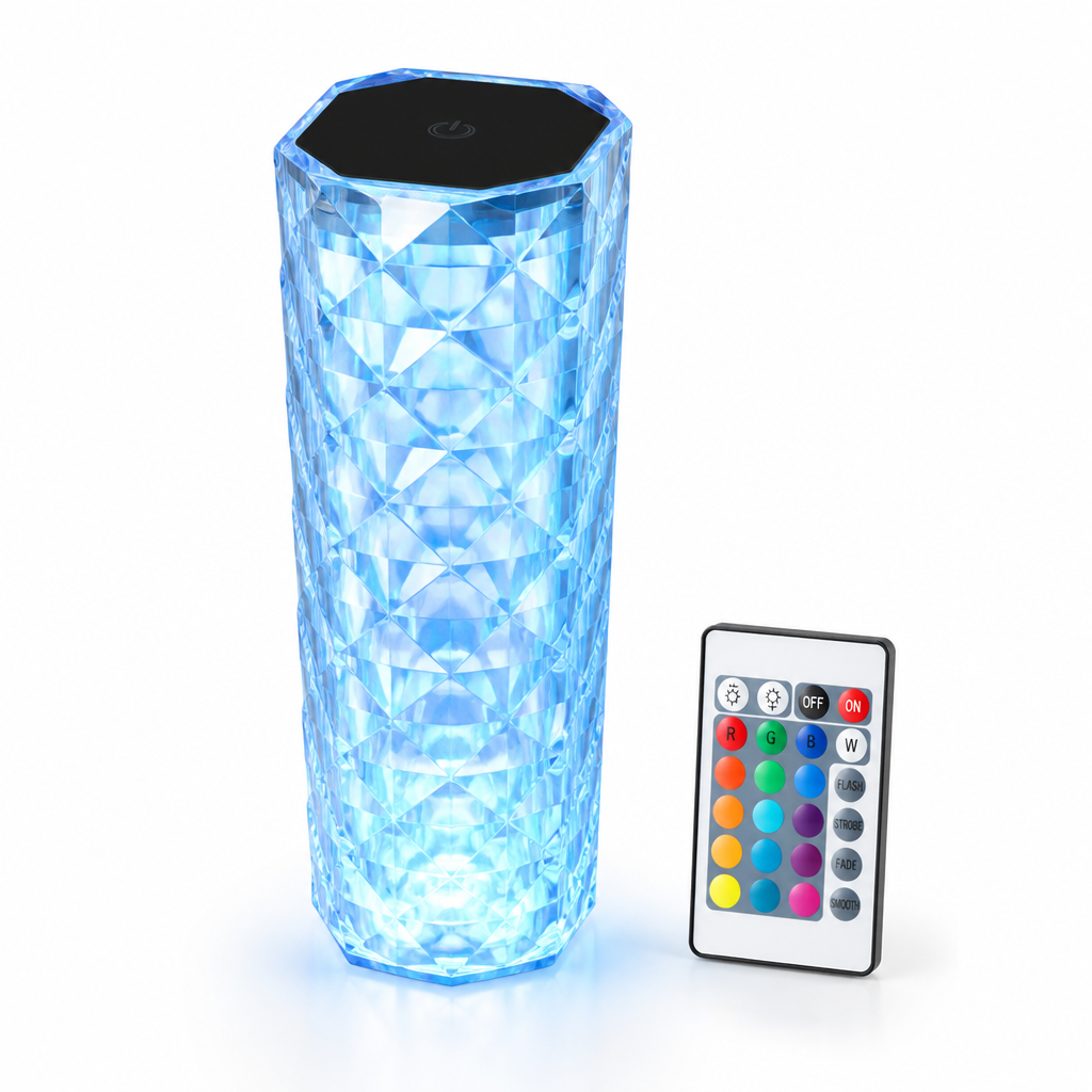 Crystal Diamond-Effect Remote-Controlled RGB Table Lamp