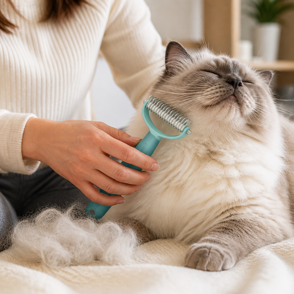 Dual-Sided Rounded Stainless Steel Deshedding Brush