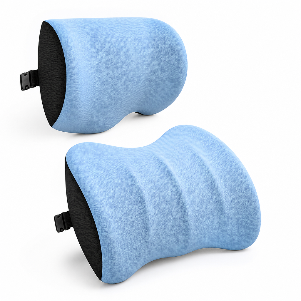 Ergonomic Memory Foam Car Headrest & Lumbar Pillow