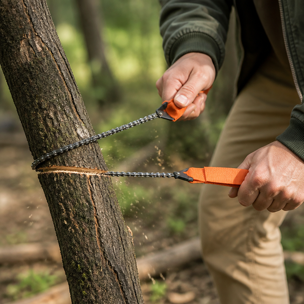 Foldable 65Mn Steel Hand Chain Saw (Includes Pouch)