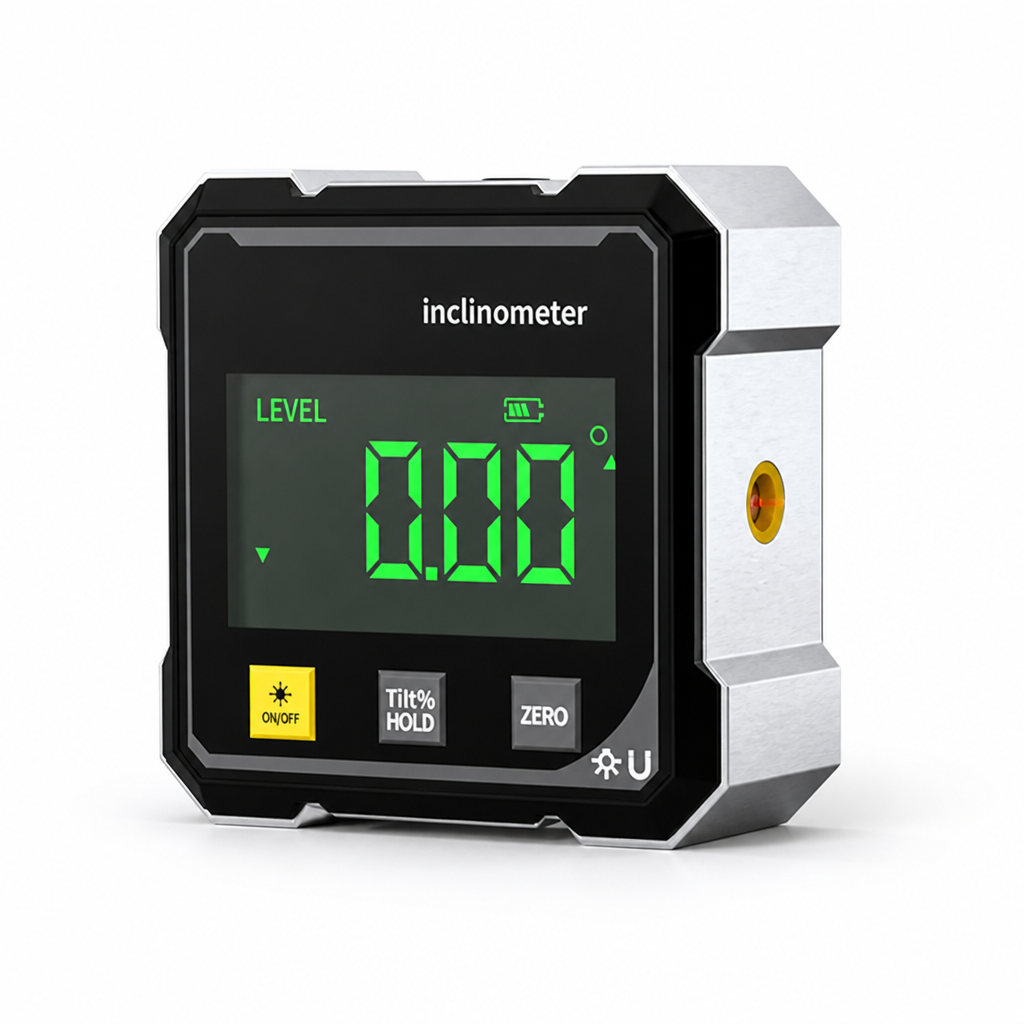 Magnetic Base & Dual Laser Digital Angle Gauge (0.05° Resolution)