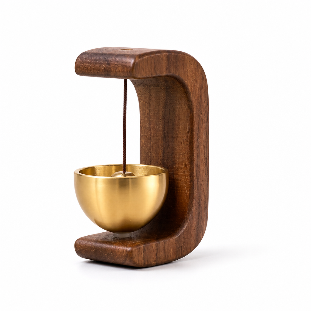 Magnetic Handcrafted Wood & Brass Door Chime