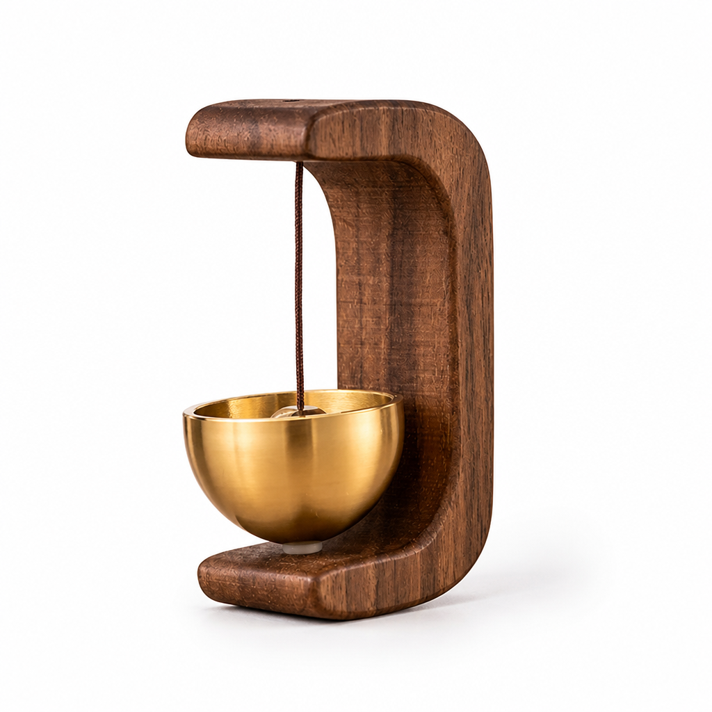 Magnetic Handcrafted Wood & Brass Door Chime