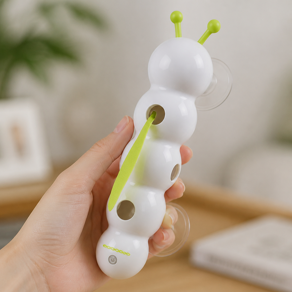 Motion-Activated Feather Tail Cat Toy (Suction Mount)