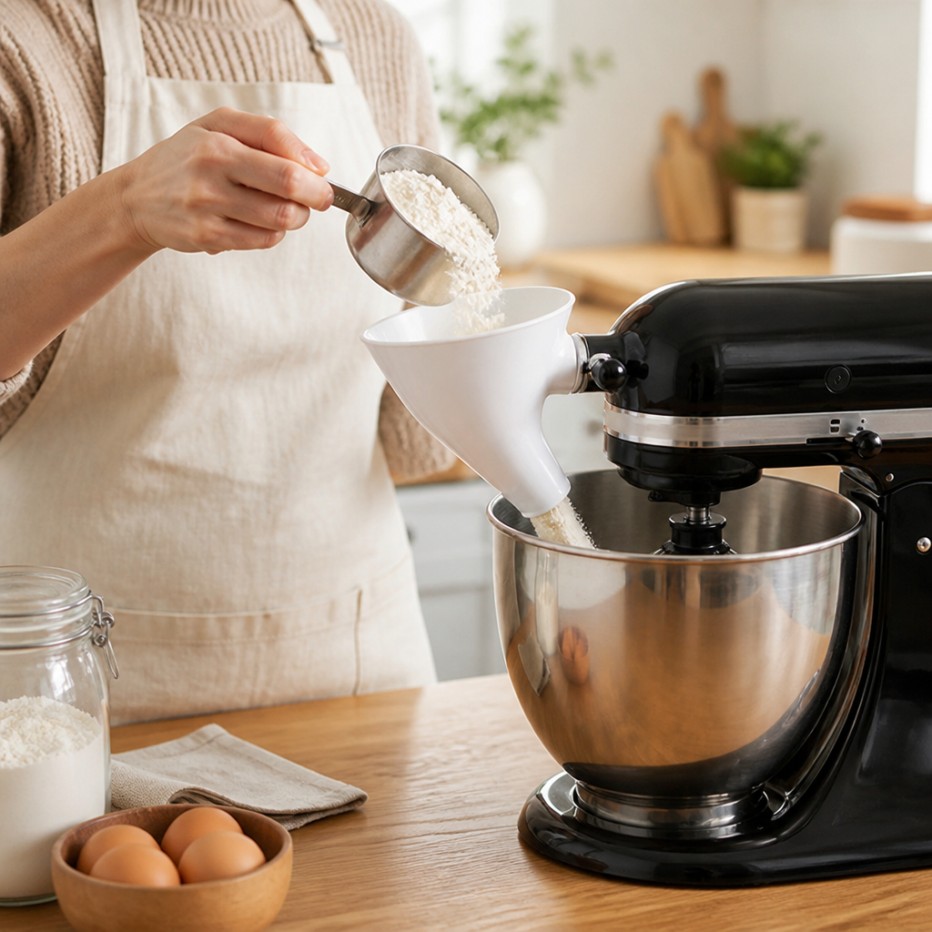 No-Mess Locking Stand Mixer Funnel (Tilt-Head Fit)