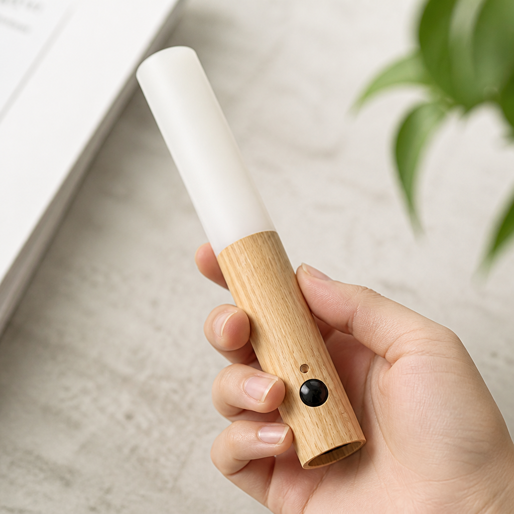 Rechargeable Wooden Motion Sensor Wall Lamp (Magnetic Base)