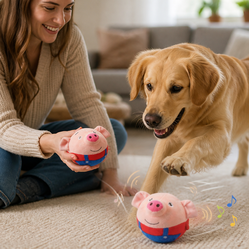 Self-Activated Jumping Plush Dog Toy (USB-C Rechargeable)