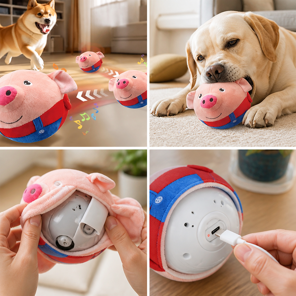 Self-Activated Jumping Plush Dog Toy (USB-C Rechargeable)