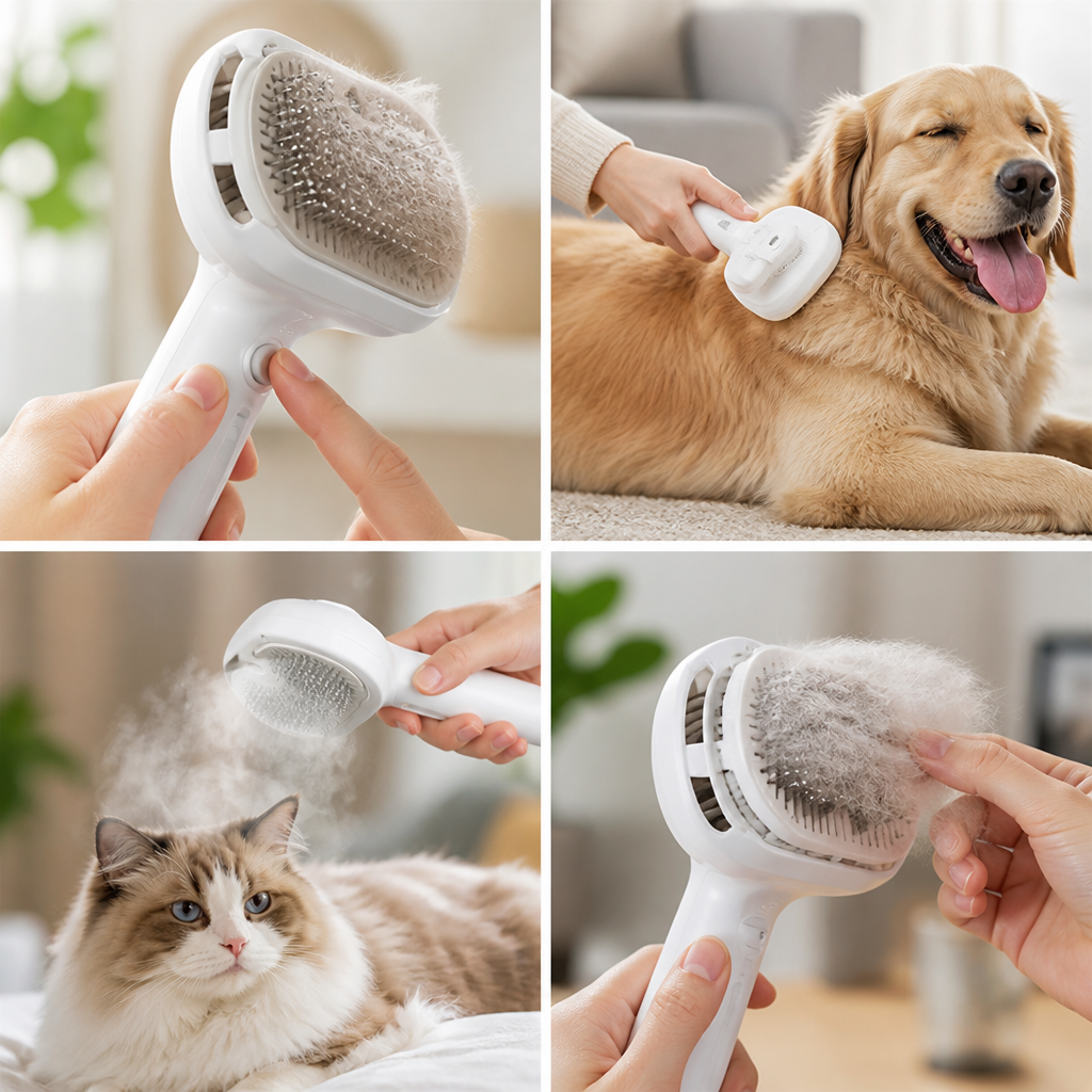 Self-Cleaning Deshedding Brush (All Coat Types)