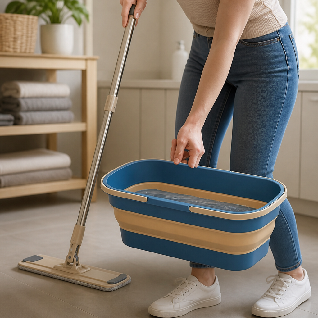 Space-Saving Collapsible Mop Bucket