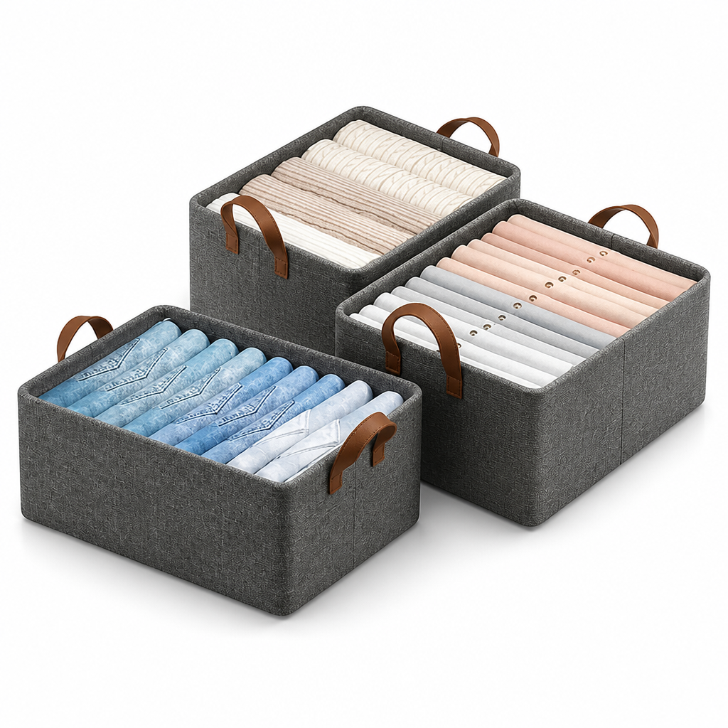Space-Saving Reinforced Non-Woven Closet Organizer (Set of 3)