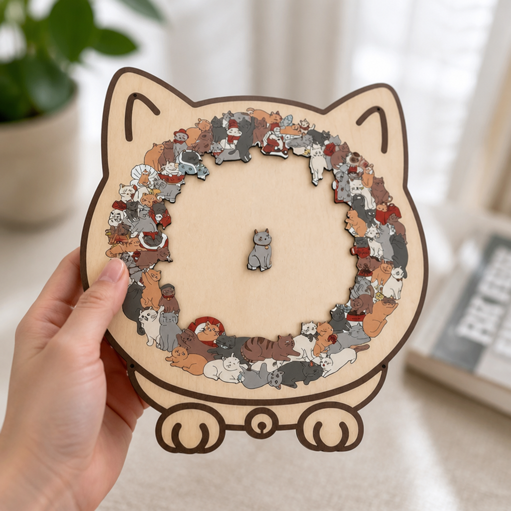 135-Piece Wooden Cat Puzzle