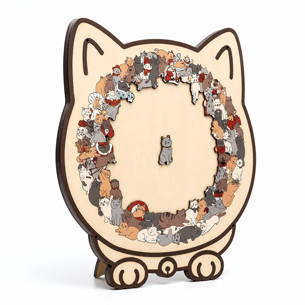 135-Piece Wooden Cat Puzzle