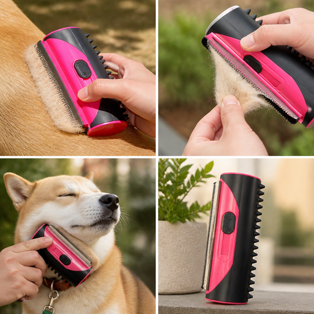 3-in-1 Stainless Steel Undercoat & Fur Brush