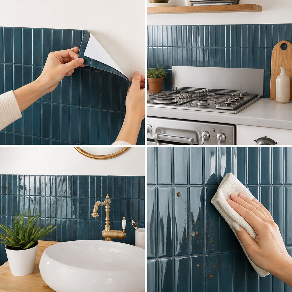 3D Textured Self-Adhesive Wall Tiles (Removable) (Set of 10)