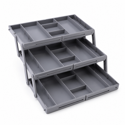 Adjustable 3-Tier Drawer Organizer (12 Removable Dividers)