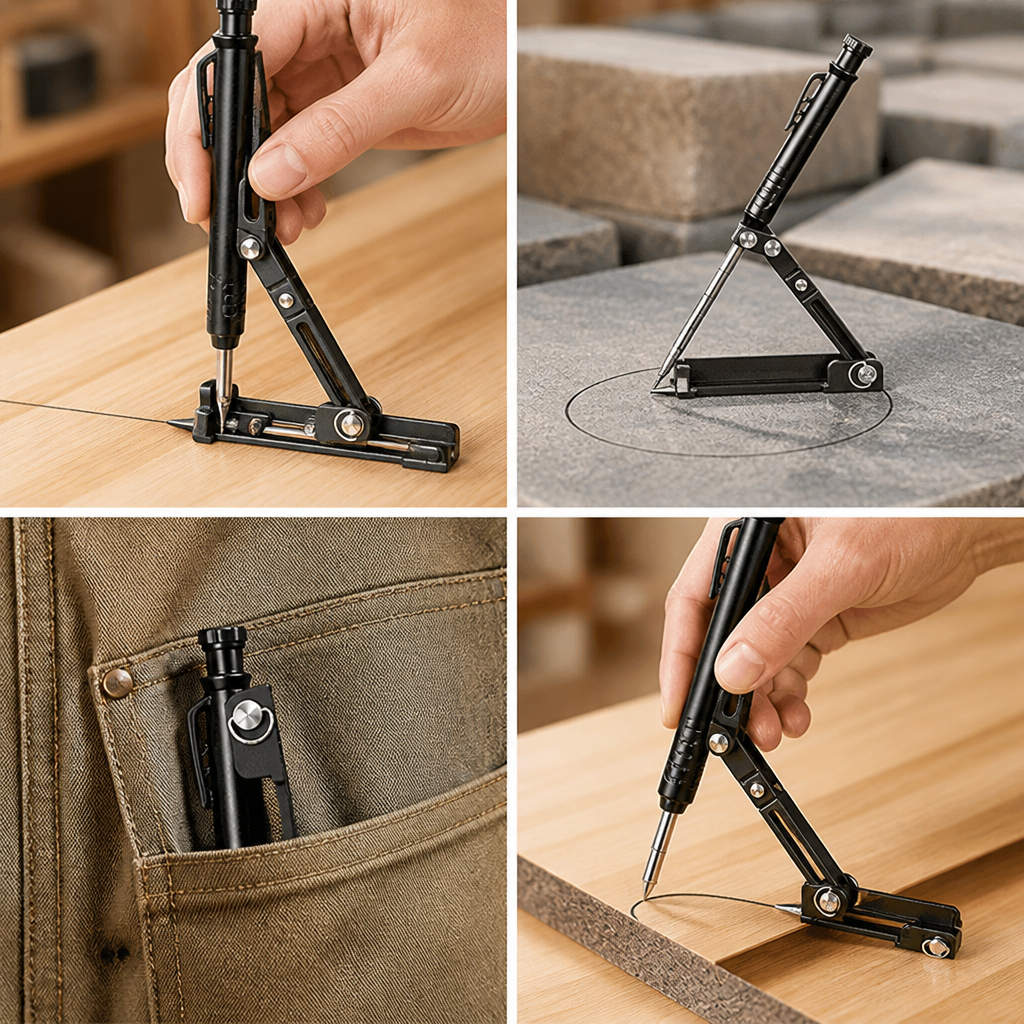 Adjustable 4-in-1 Alloy Scribing Tool