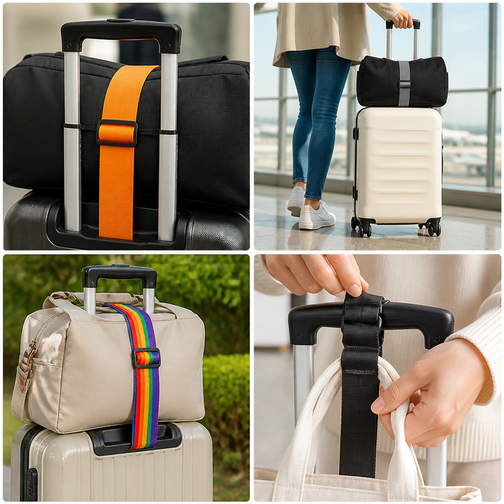 Adjustable Elastic & Durable Polyester Suitcase Connecting Strap