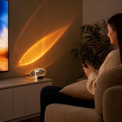 Adjustable Oval Crystal Sunset Projection Lamp (3 Lighting Modes)