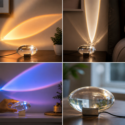 Adjustable Oval Crystal Sunset Projection Lamp (3 Lighting Modes)