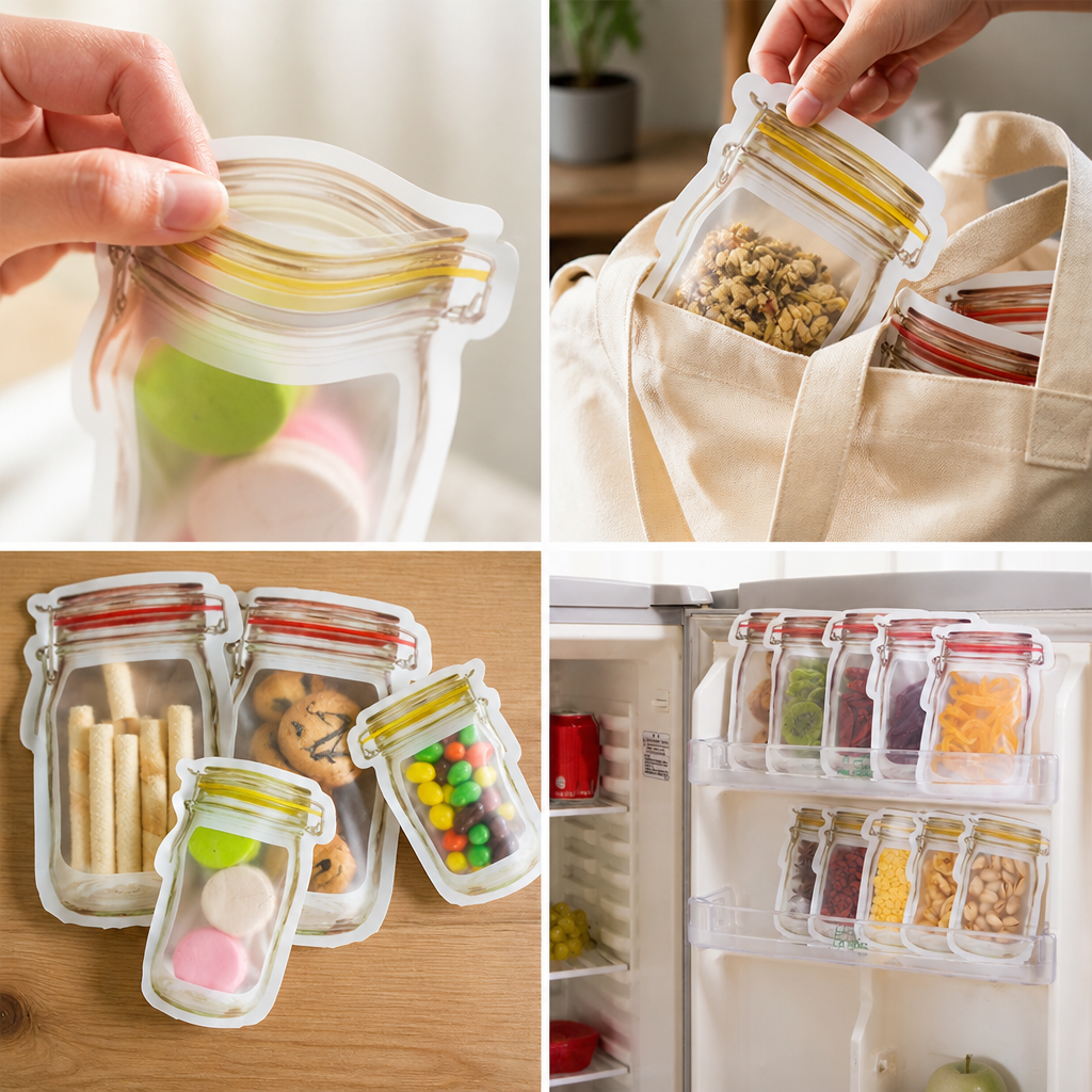 Airtight Resealable Reusable Storage Bags (Set of 10)