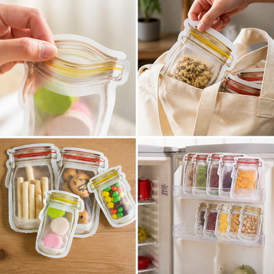 Airtight Resealable Reusable Storage Bags (Set of 10)