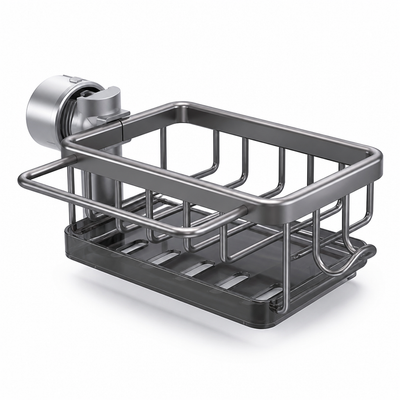 Aluminum Fast-Drain Faucet Organizer (Clip-On)