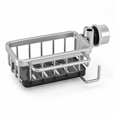Aluminum Fast-Drain Faucet Organizer (Clip-On)