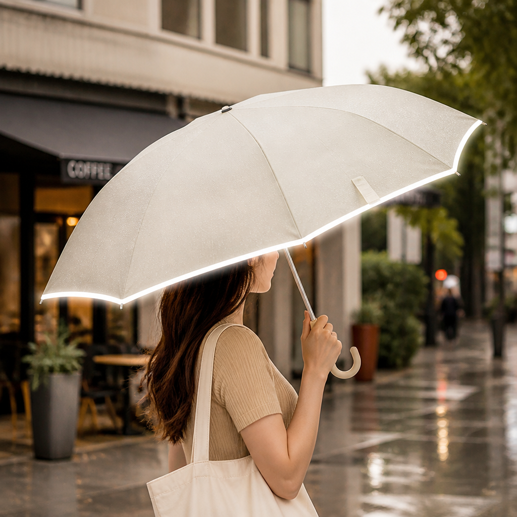 Auto One-Touch Dry-Fold Umbrella (Reflective Edge)