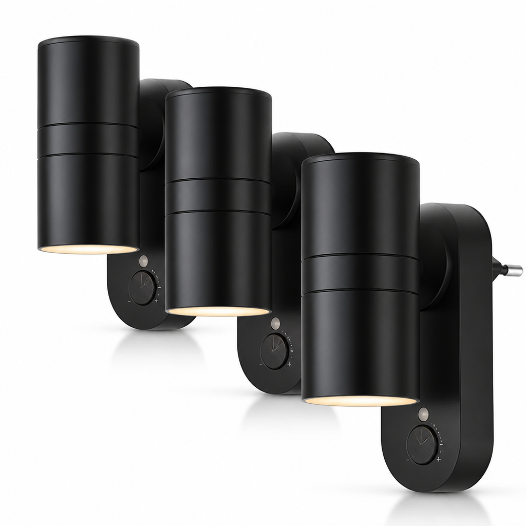 Auto-Sensing Stepless Dimming Dual-Head LED Night Light (Plug-In)