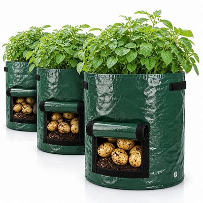 Breathable Front Harvest Potato Grow Bag