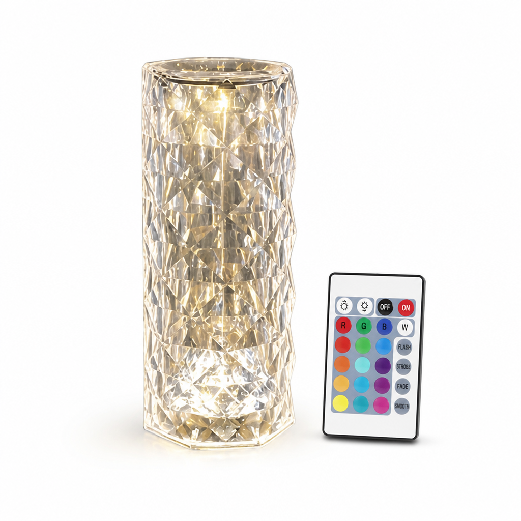 Crystal Diamond-Effect Remote-Controlled RGB Table Lamp