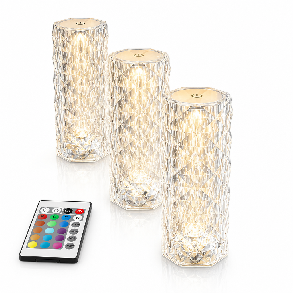 Crystal Diamond-Effect Remote-Controlled RGB Table Lamp