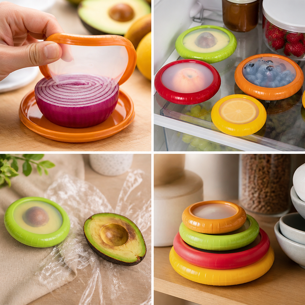 Elastic-Lid Airtight Produce Storage Container (Set of 4)