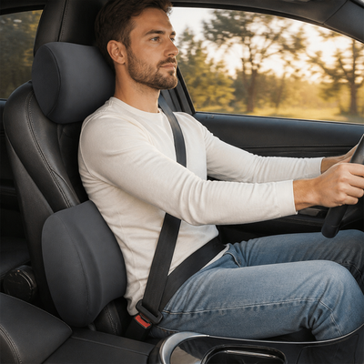 Ergonomic Memory Foam Car Headrest & Lumbar Pillow