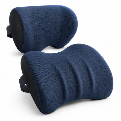 Ergonomic Memory Foam Car Headrest & Lumbar Pillow