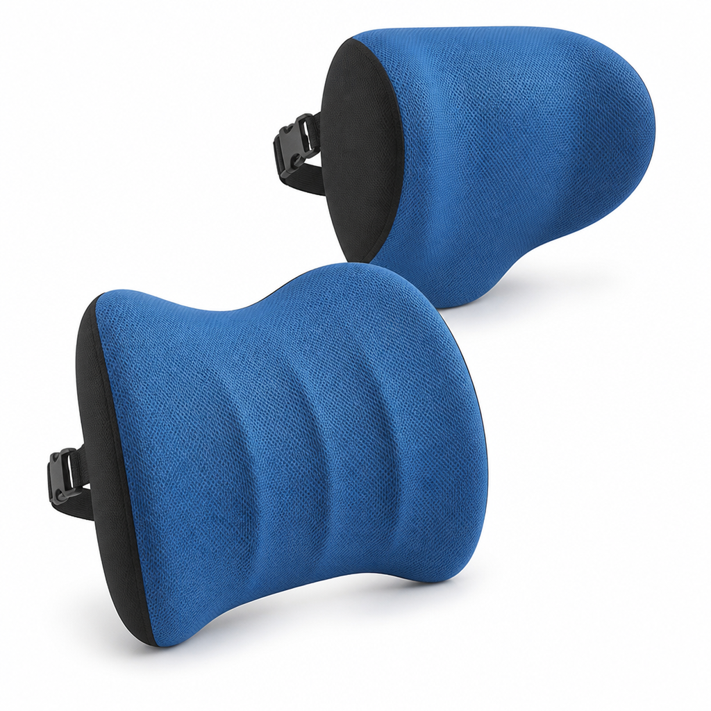 Ergonomic Memory Foam Car Headrest & Lumbar Pillow