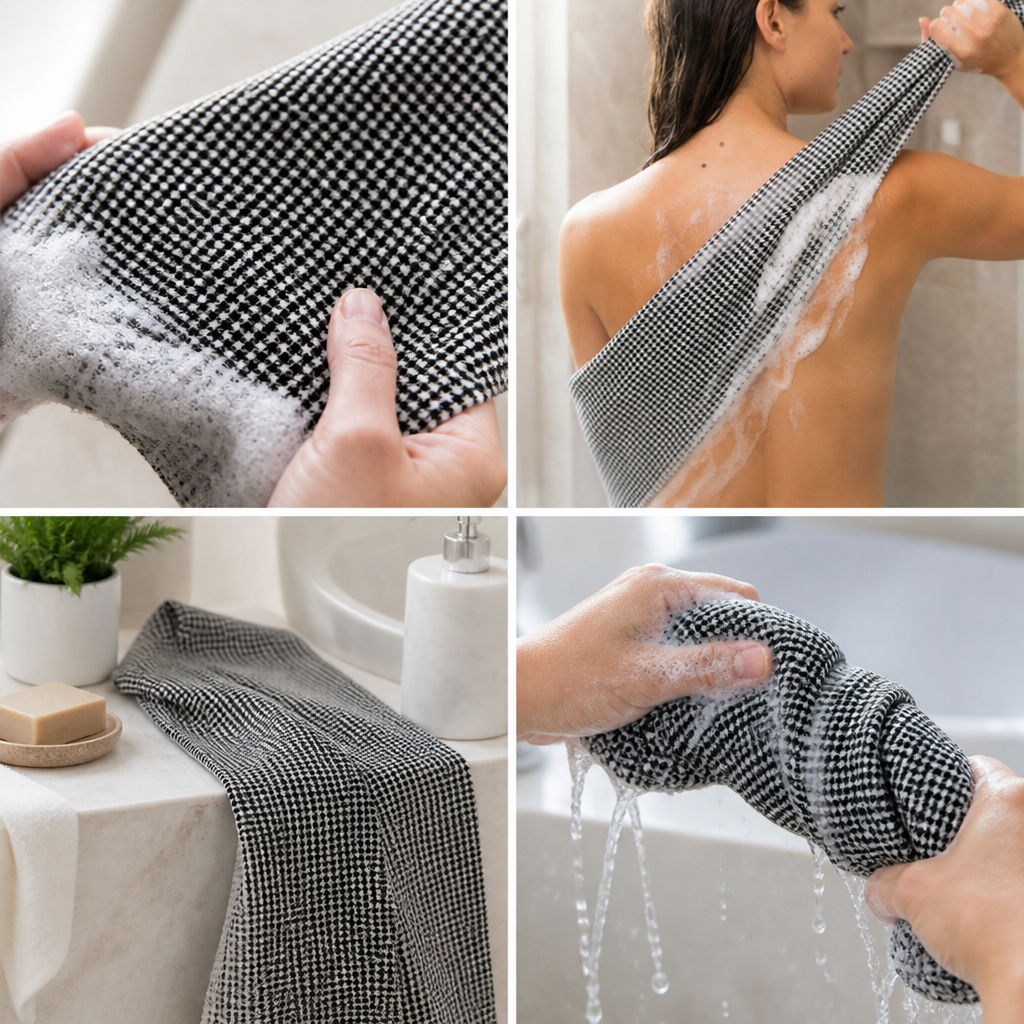 Extra-Long Textured Exfoliating Towel