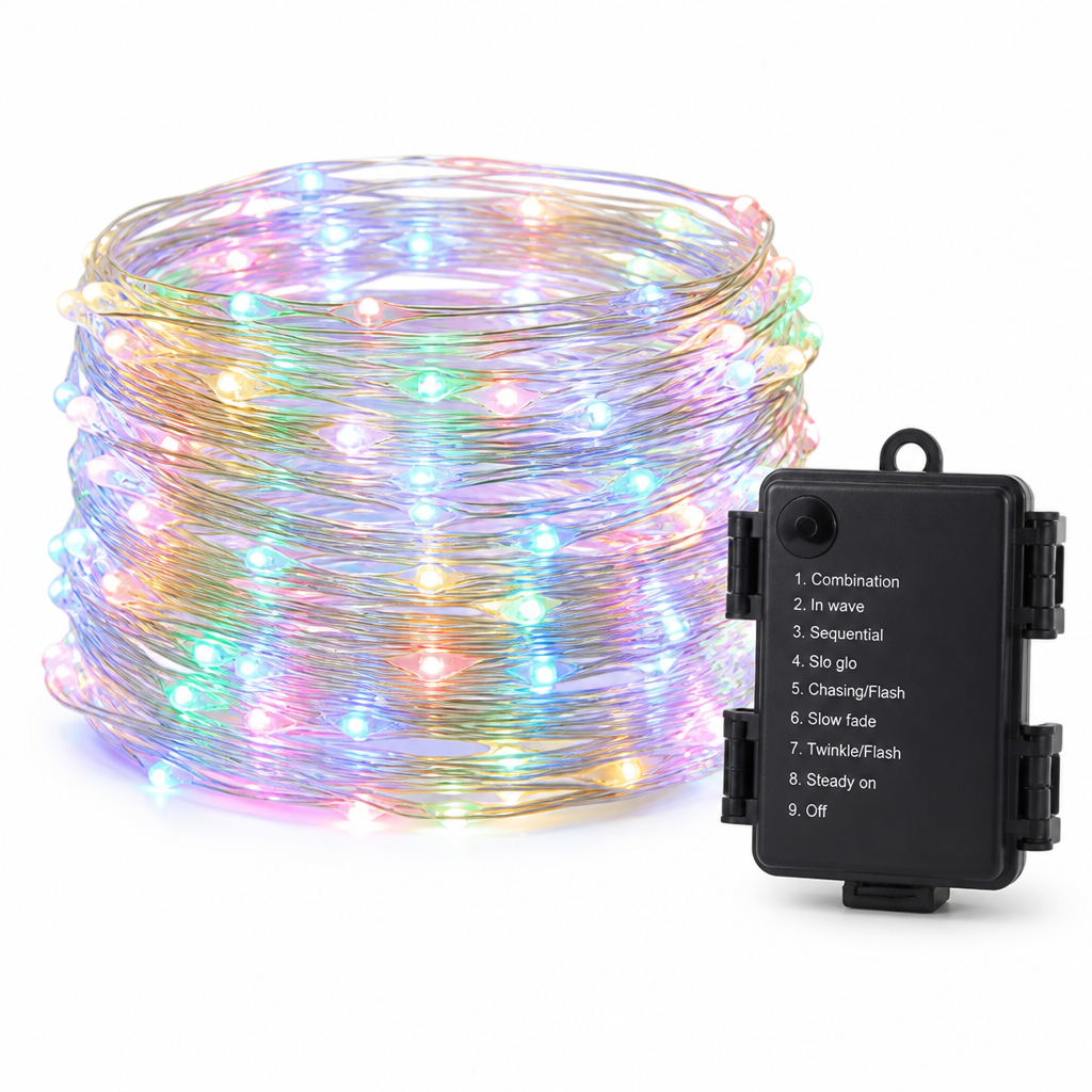 Flexible Waterproof Copper Wire LED String Lights (8 Modes)