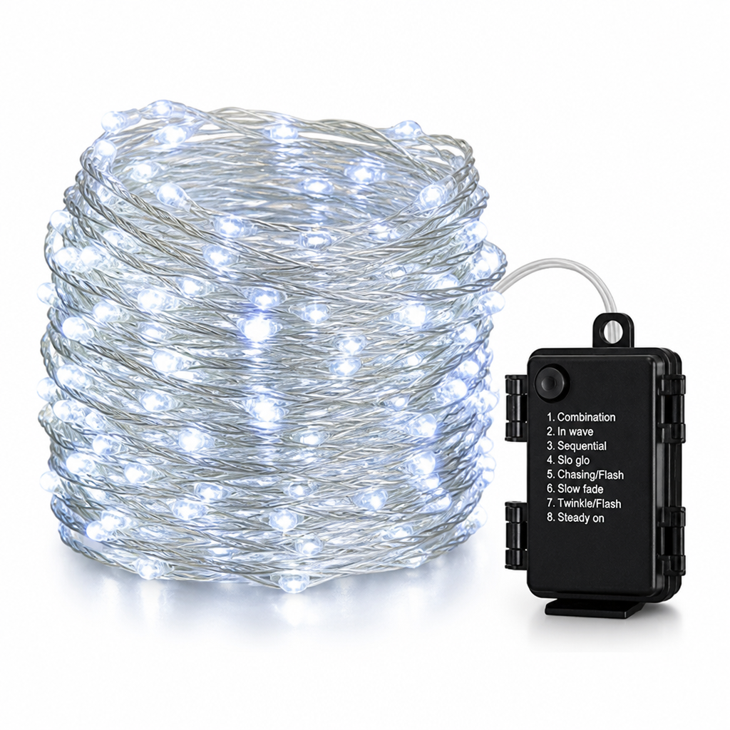 Flexible Waterproof Copper Wire LED String Lights (8 Modes)