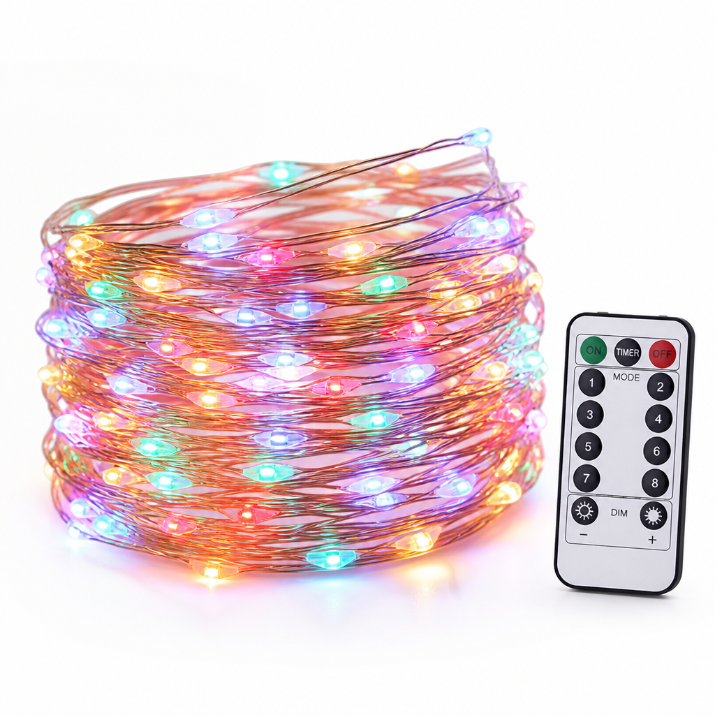 Flexible Waterproof Copper Wire LED String Lights (8 Modes)