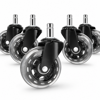 Floor-Friendly Quiet Polyurethane Office Chair Casters (Set of 5)