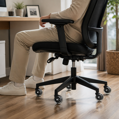 Floor-Friendly Quiet Polyurethane Office Chair Casters (Set of 5)