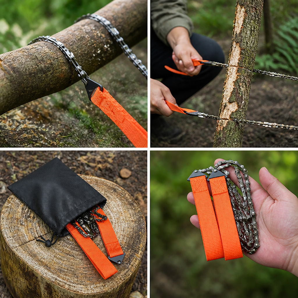Foldable 65Mn Steel Hand Chain Saw (Includes Pouch)