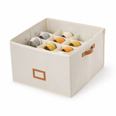 Foldable Fabric Shoe Organizer (Adjustable Compartments & Transparent Window)