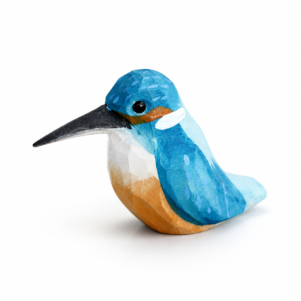Hand-Carved & Hand-Painted Wooden Bird Figurine