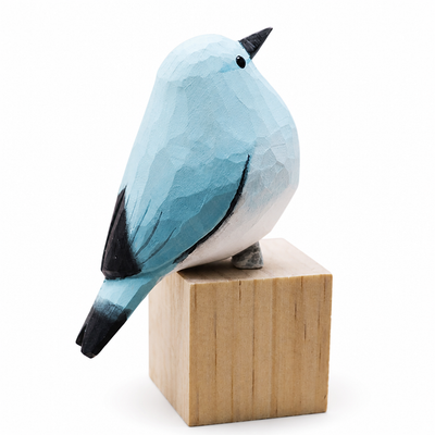 Hand-Carved & Hand-Painted Wooden Bird Figurine