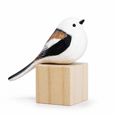 Hand-Carved & Hand-Painted Wooden Bird Figurine